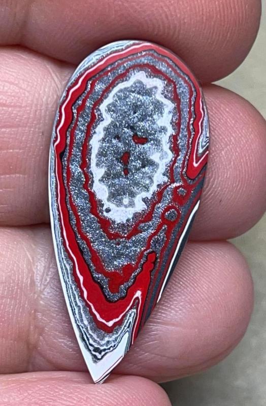 Teardrop 34x15mm Kenworth Fordite Cabochon 34