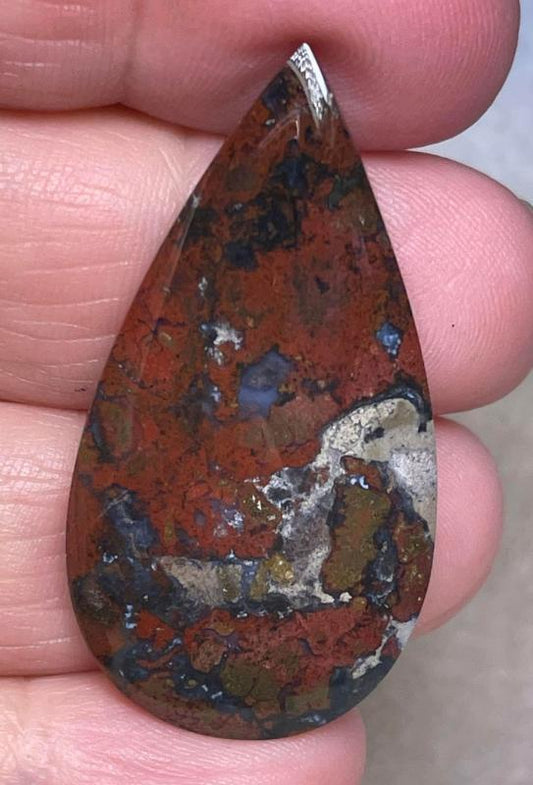 Teardrop 43x22mm Indonesian Jasper Cabochon 03