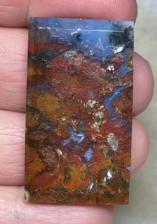 Rectangle 39x22mm Faceted Indonesian Jasper Cabochon 05