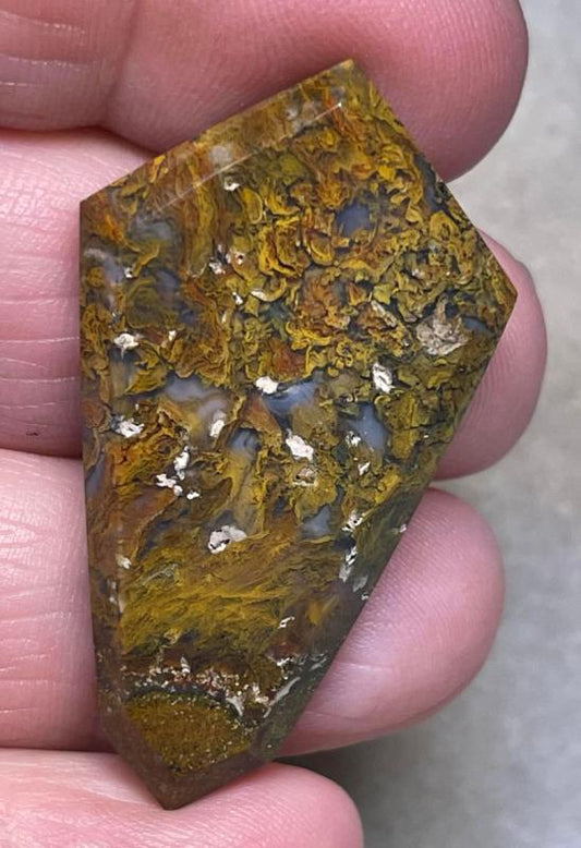 Freeform 43x24mm Faceted Indonesian Jasper Cabochon 13