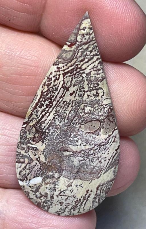 Teardrop 45x23mm Finger Print Jasper Cabochon 02