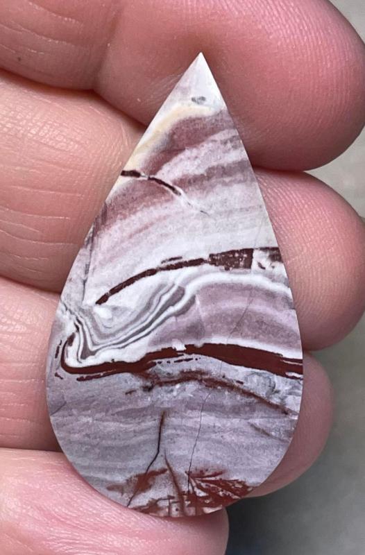Teardrop 40x22mm Finger Print Jasper Cabochon 06