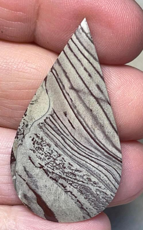 Teardrop 43x23mm Finger Print Jasper Cabochon 10