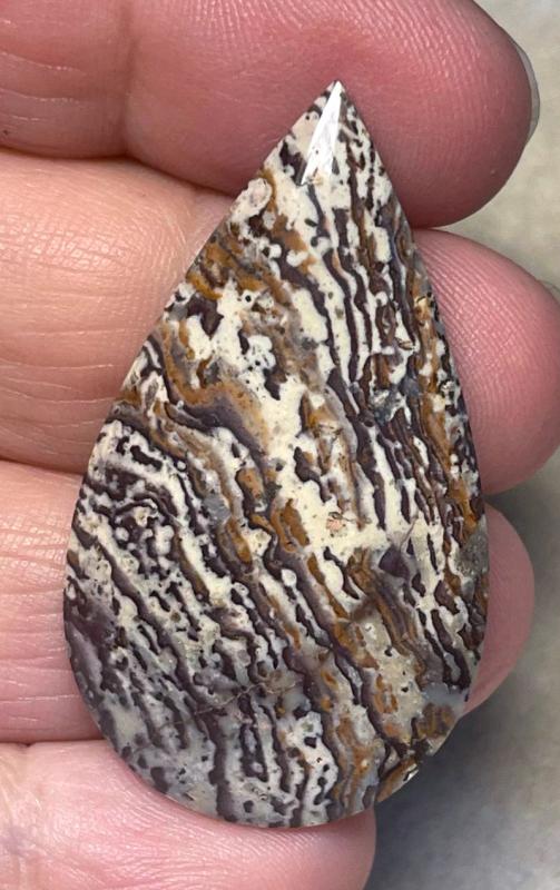 Teardrop 45x25mm Finger Print Jasper Cabochon 18