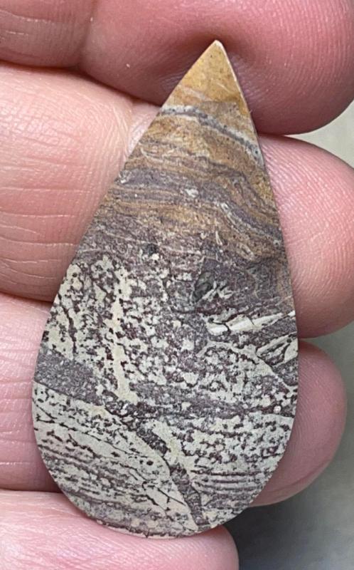 Teardrop 42x22mm Finger Print Jasper Cabochon 19
