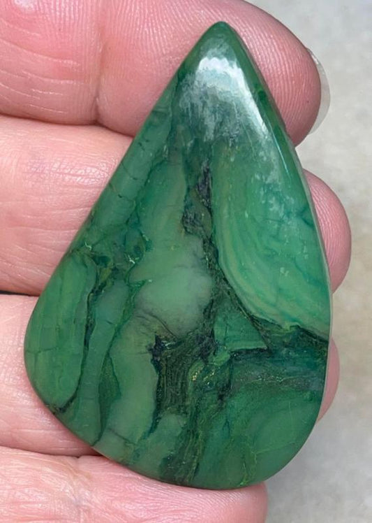 Freeform 50x33mm Paradise Jade Cabochon 10