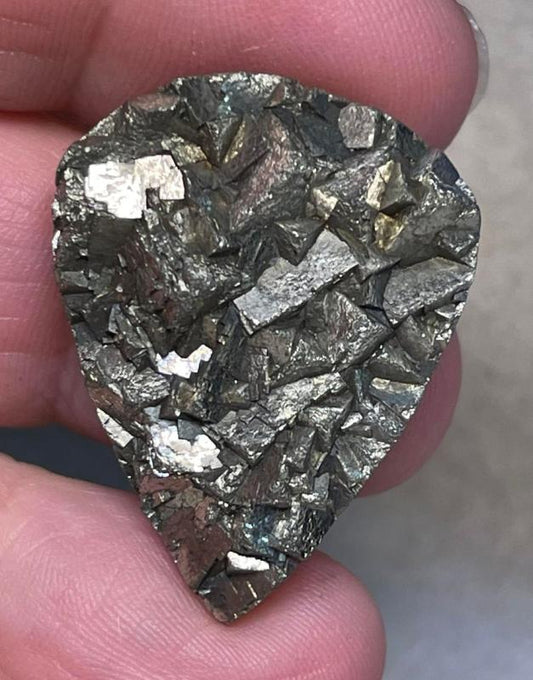 Teardrop 31x24mm Druzy Pyrite Cabochon 02