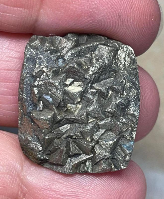 Rectangle 26x21mm Druzy Pyrite Cabochon 12
