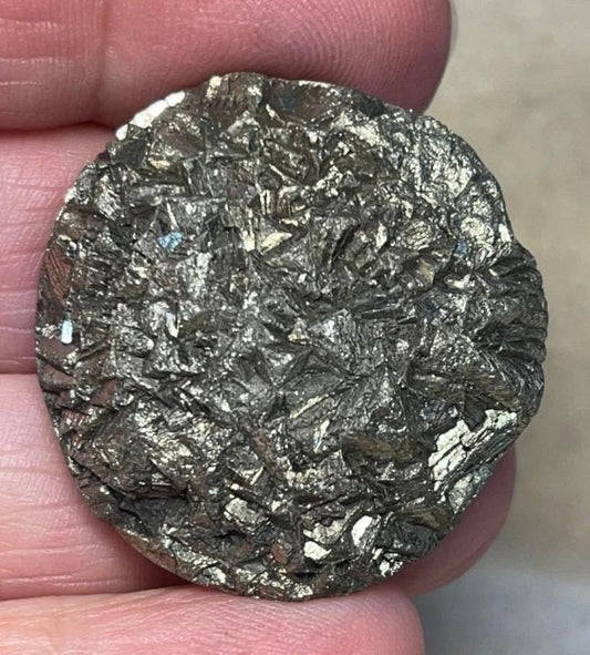 Round 31x31mm Druzy Pyrite Cabochon 14