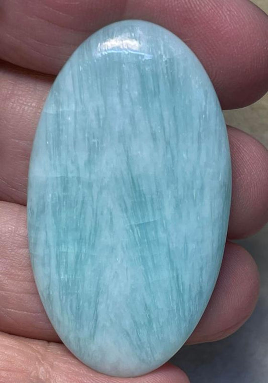 Oval 49x28mm Caribbean Blue Calcite Cabochon 04