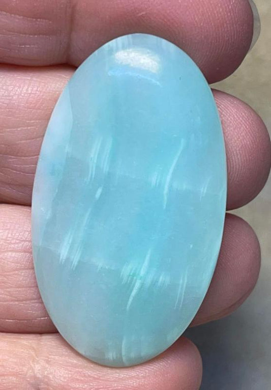 Oval 43x25mm Caribbean Blue Calcite Cabochon 10