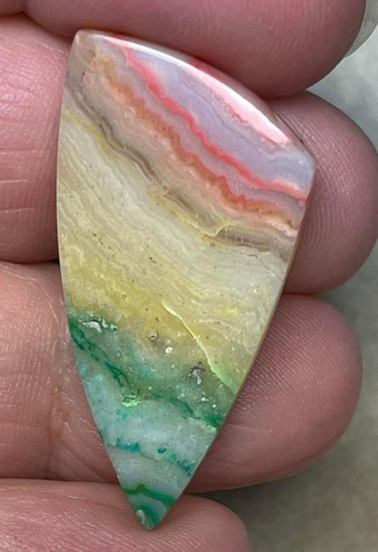 Freeform 37x18mm Colour Enhanced Agate Cabochon 21