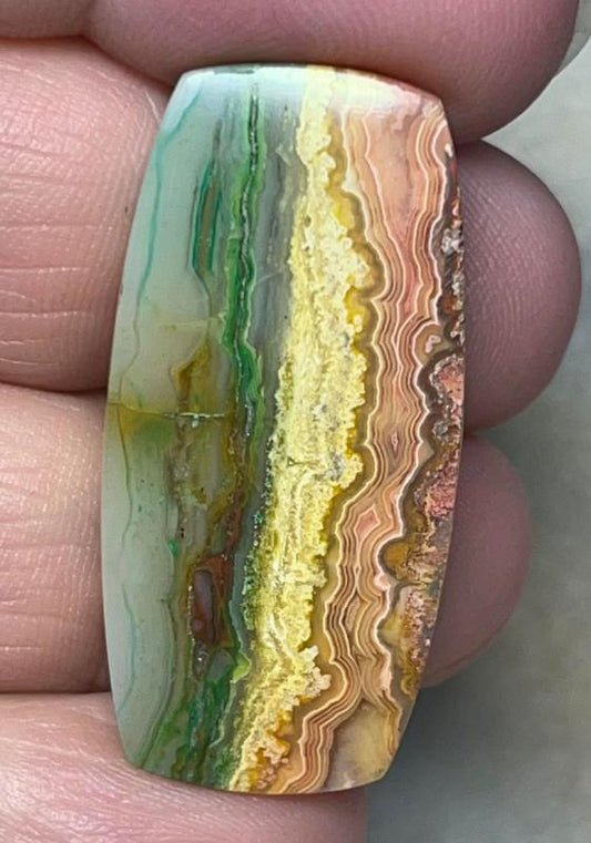Freeform 37x18mm Colour Enhanced Agate Cabochon 22