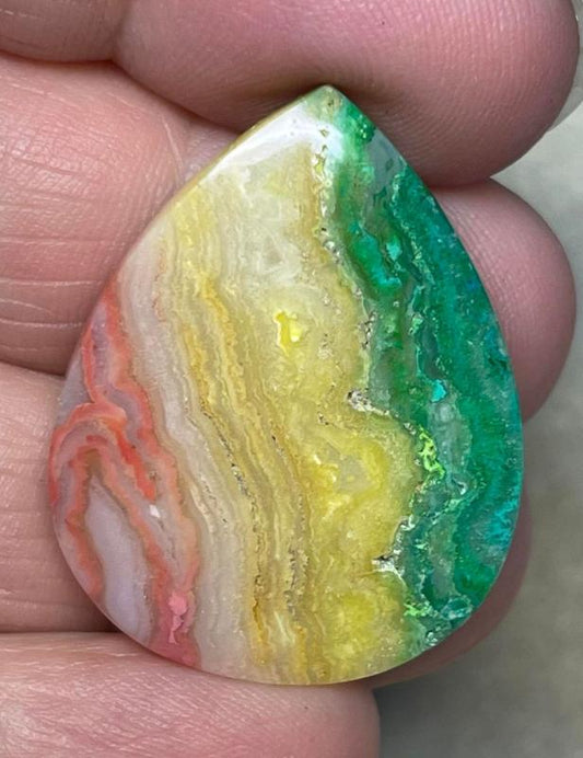 Teardrop 32x25mm Colour Enhanced Agate Cabochon 23