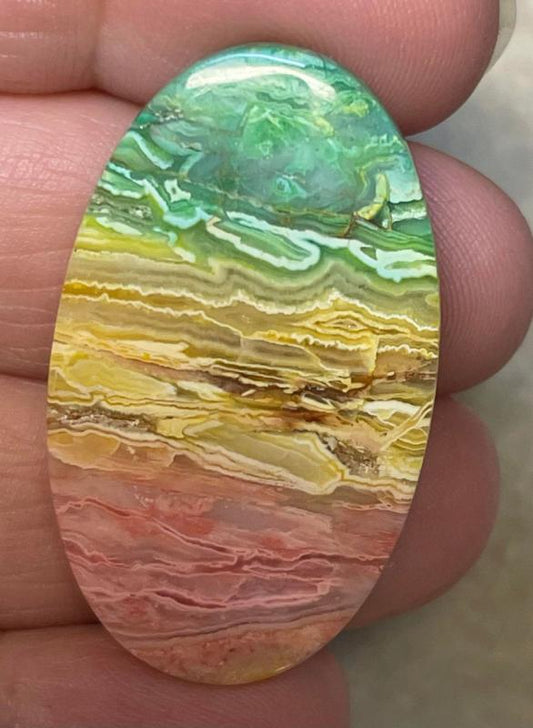 Oval 39x23mm Colour Enhanced Agate Cabochon 24