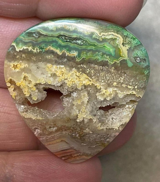 Teardrop 33x32mm Colour Enhanced Agate Cabochon 26