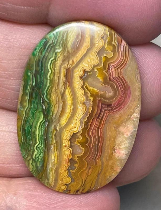 Oval 34x23mm Colour Enhanced Agate Cabochon 51