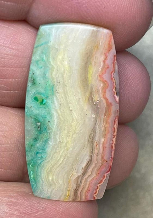 Freeform 34x18mm Colour Enhanced Agate Cabochon 28