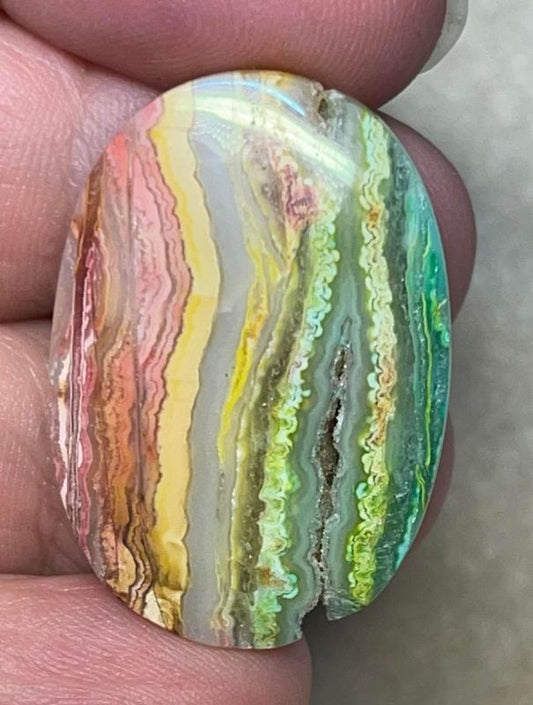 Oval 32x22mm Colour Enhanced Agate Cabochon 30