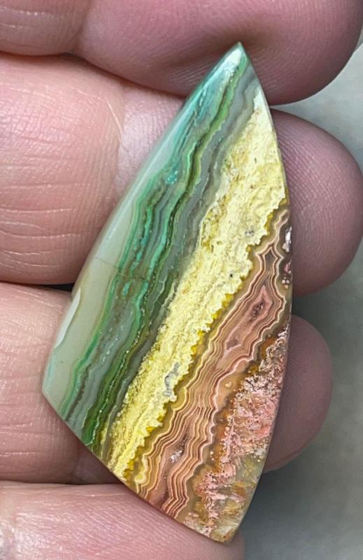 Freeform 43x20mm Colour Enhanced Agate Cabochon 36