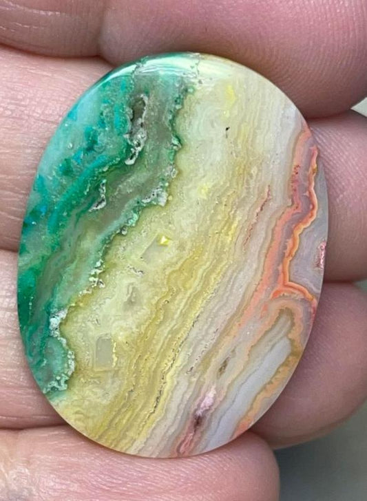 Oval 33x25mm Colour Enhanced Agate Cabochon 37