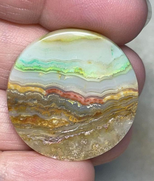 Round 30x30mm Colour Enhanced Agate Cabochon 39