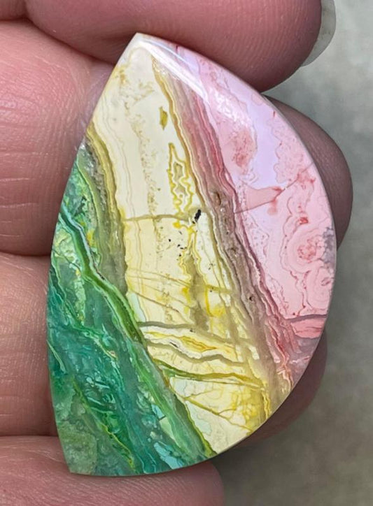 Freeform 37x23mm Colour Enhanced Agate Cabochon 41