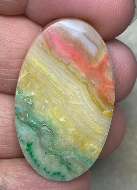 Oval 37x22mm Colour Enhanced Agate Cabochon 42