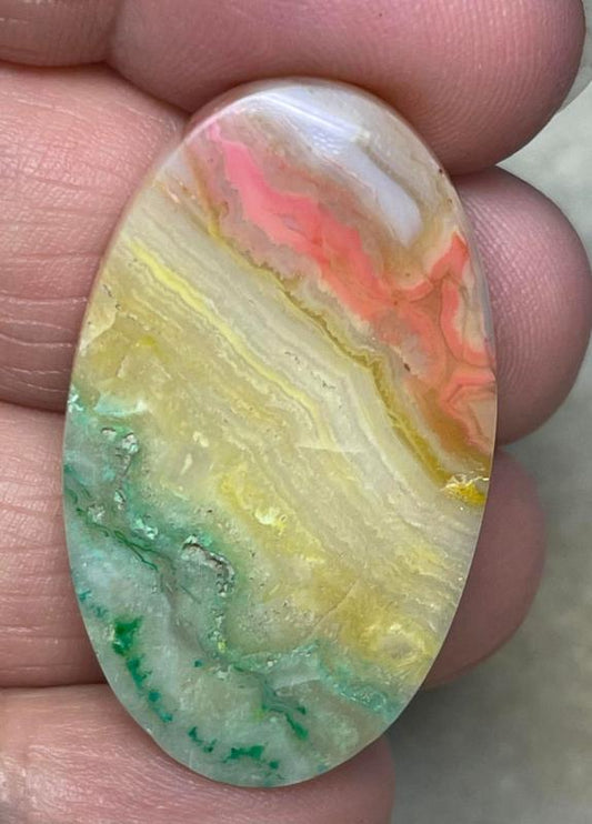 Oval 37x22mm Colour Enhanced Agate Cabochon 42