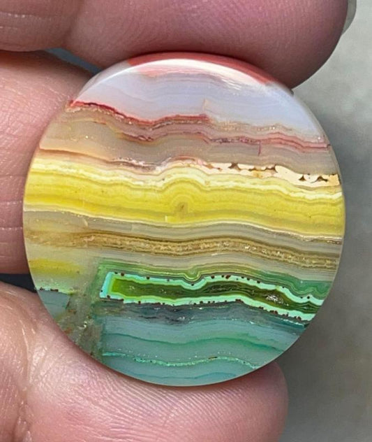 Round 28x28mm Colour Enhanced Agate Cabochon 43