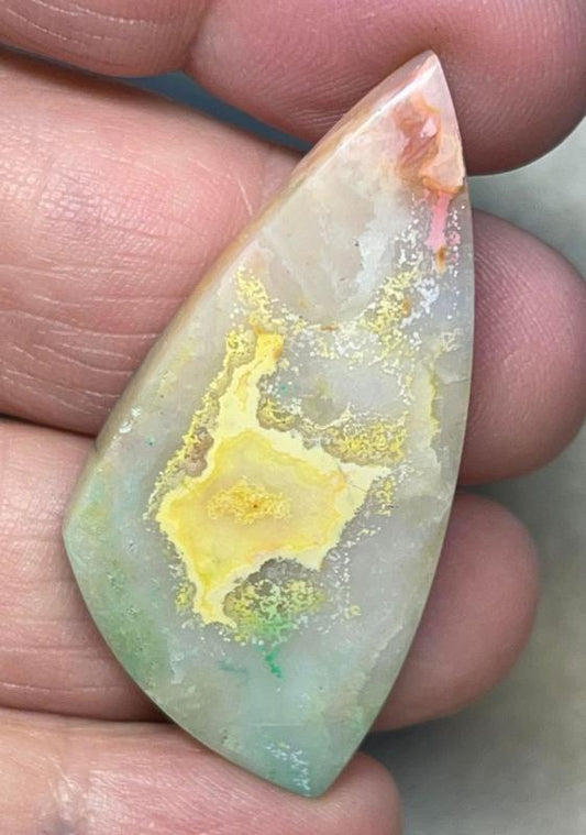 Freeform 45x22mm Colour Enhanced Agate Cabochon 46