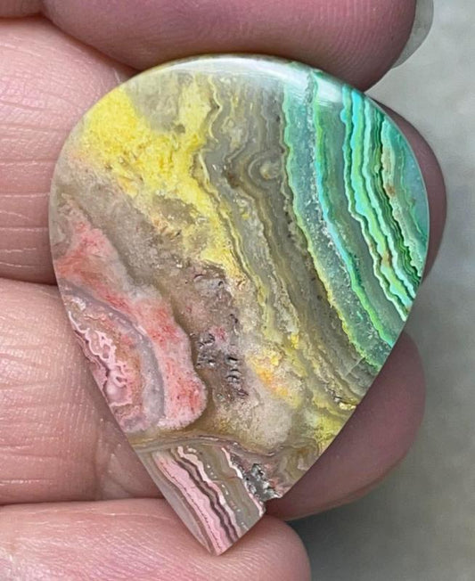 Teardrop 34x25mm Colour Enhanced Agate Cabochon 47