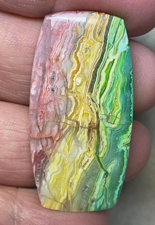 Freeform 43x22mm Colour Enhanced Agate Cabochon 48