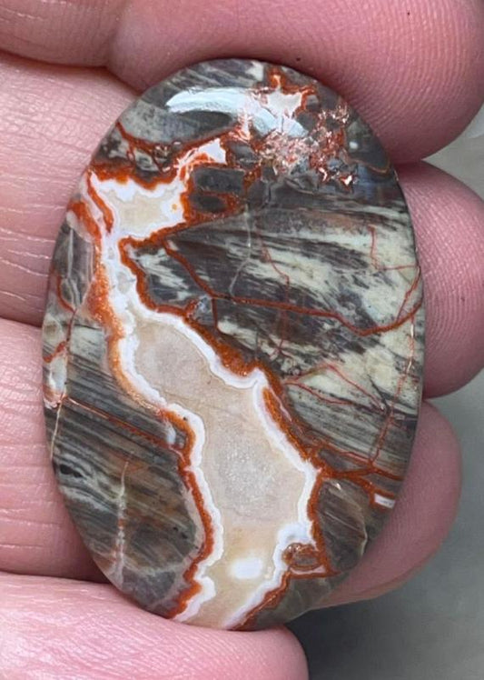 Oval 37x24mm Money Agate Cabochon 02