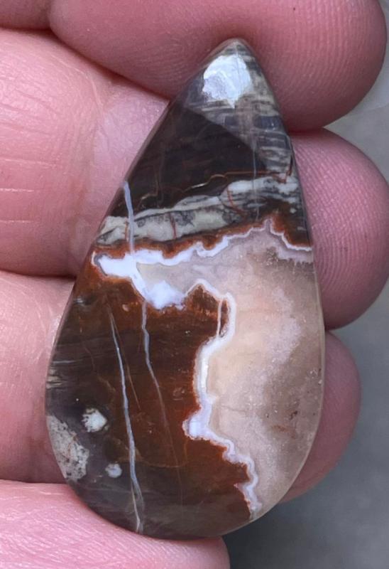 Teardrop 37x20mm Money Agate Cabochon 03