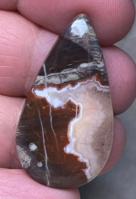 Teardrop 37x20mm Money Agate Cabochon 03