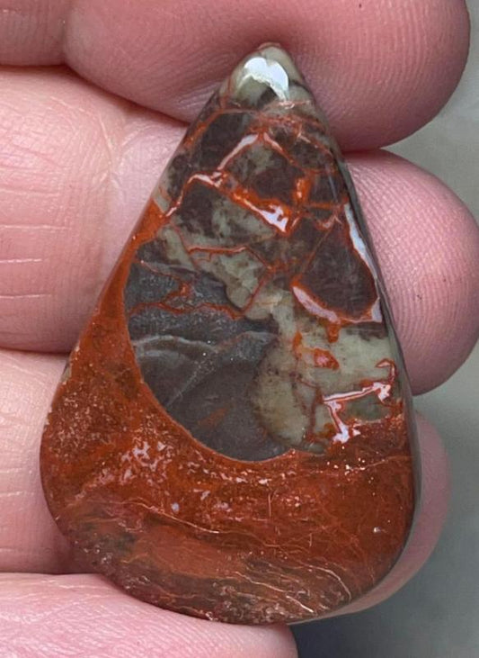 Teardrop 36x24mm Money Agate Cabochon 14