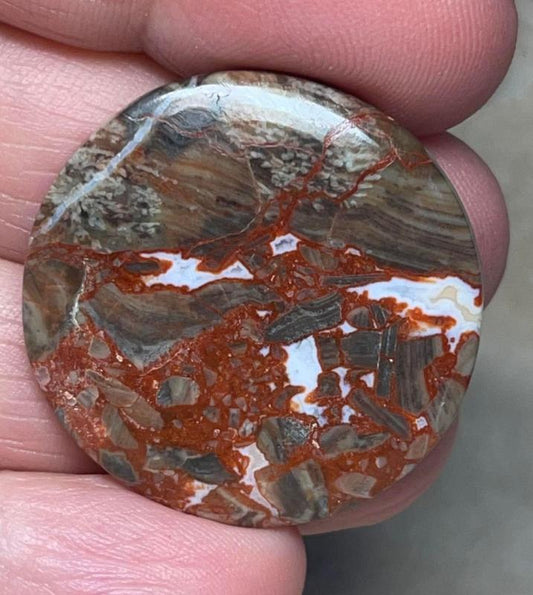 Round 31x31mm Money Agate Cabochon 19