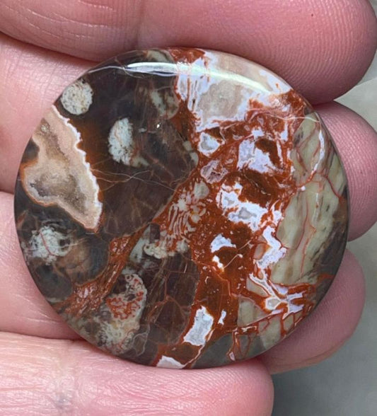 Round 34x34mm Money Agate Cabochon 24