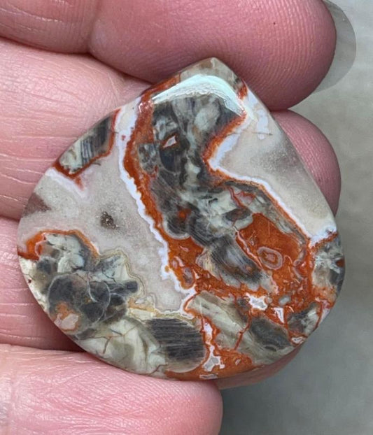 Teardrop 32x32mm Money Agate Cabochon 28