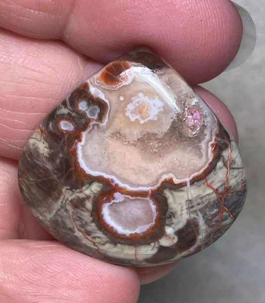 Teardrop 30x31mm Money Agate Cabochon 31
