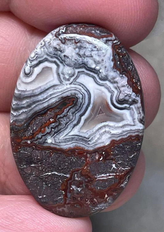 Oval 33x22mm Natural Crazy Lace Agate Cabochon 32