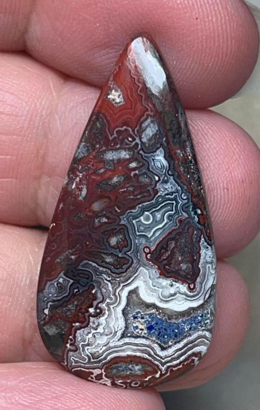 Teardrop 37x19mm Natural Crazy Lace Agate Cabochon 41