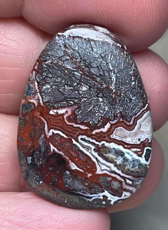 Teardrop 31x23mm Natural Crazy Lace Agate Cabochon 43
