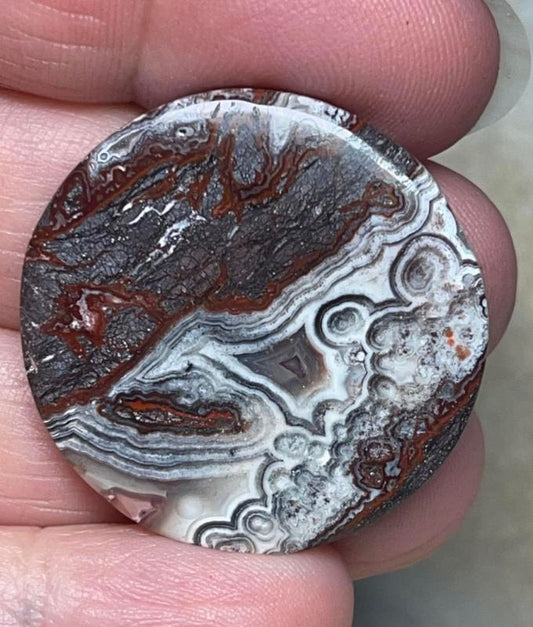 Round 32x32mm Natural Crazy Lace Agate Cabochon 44