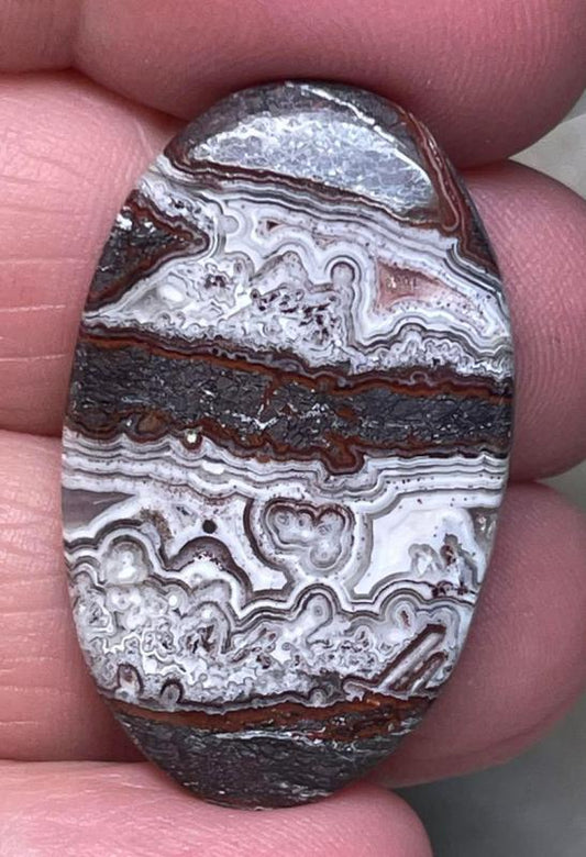Oval 34x21mm Natural Crazy Lace Agate Cabochon 52