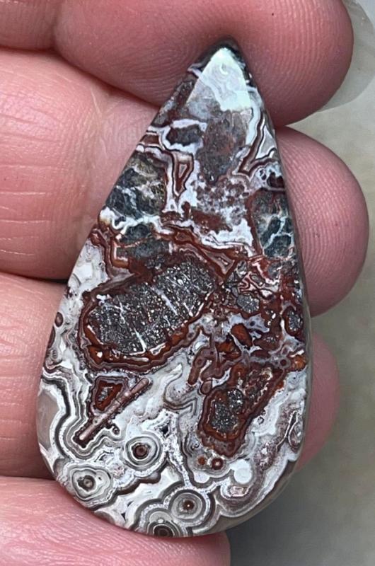 Teardrop 41x22mm Natural Crazy Lace Agate Cabochon 61