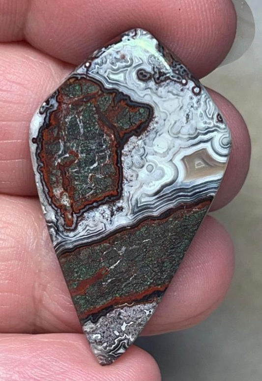 Freeform 40x23mm Natural Crazy Lace Agate Cabochon 62