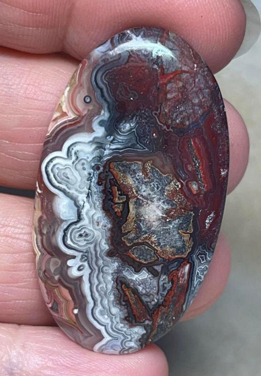 Oval 45x25mm Natural Crazy Lace Agate Cabochon 63