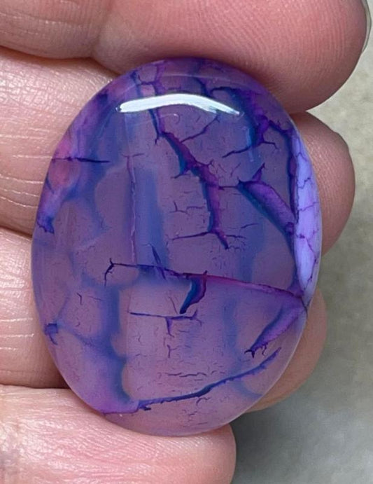 Oval 34x26mm Dragon Vein Agate Cabochon 11